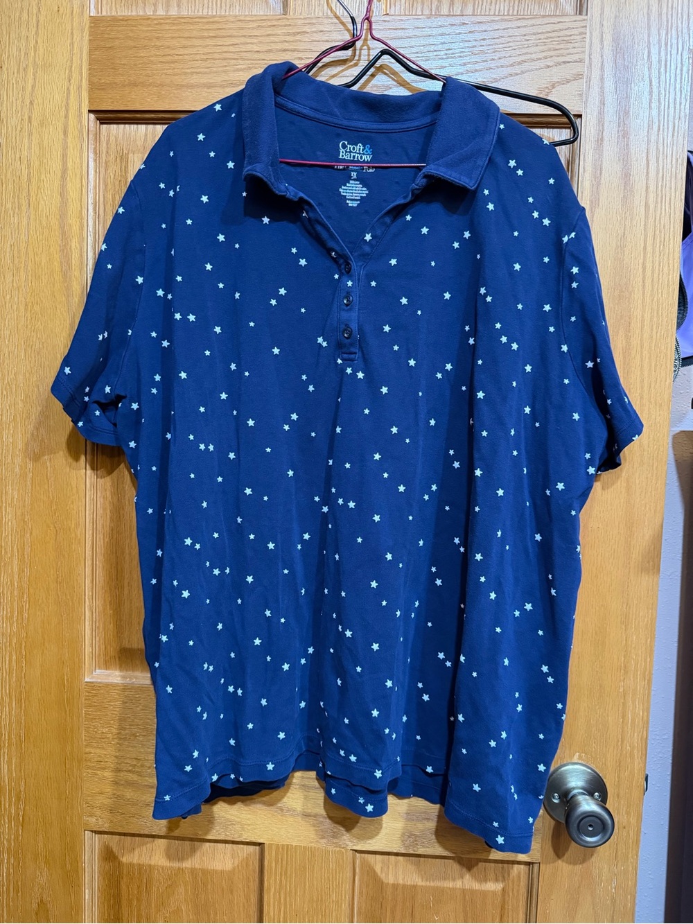 croft & barrow Navy Polo with White Star Print